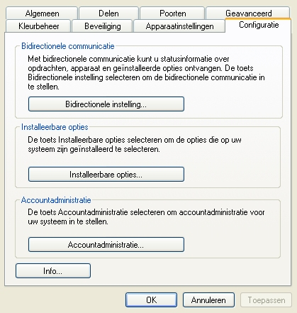 5 Voer de naam van het apparaat of het TCP/IP-adres in. 6 Selecteer AAN om Bidirectionele communicatie in te schakelen. 7 Klik op OK. Bidirectionele communicatie is ingeschakeld.