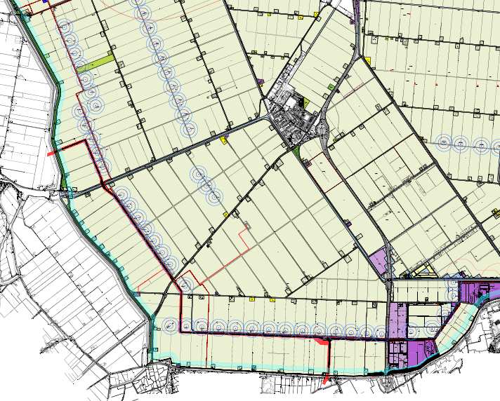 2: Turbines variant 1 nabij ondergrondse leidingen Legenda: = buisleidingenstrook = regionale leidingen Activiteitenbesluit Geen van de geprojecteerde windturbines heeft een PR 10-5 contour die over