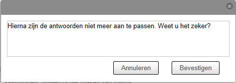 7) Beantwoord vervolgens alle vragen. De meeste vragen zijn meerkeuze vragen. Soms wordt gevraagd ook een tekstuele toelichting te geven. 8) Na het invullen kun je de vragenlijst vastleggen.