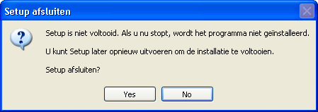 Nadat u de taal heeft gekozen en op OK heeft geklikt, krijgt u het volgende venster. Klik op Volgende om verder te gaan of Annuleren om de setup af te sluiten.