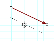 Een pijl verplaatsen. Selecteer de pijl die u wenst te verplaatsen. Aan de uiteinden van de pijl komen 2 witte vierkantjes tevoorschijn.
