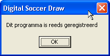 Dit betekent dat u gewoon kan werken met Digital Soccer Draw. Zoniet krijgt u het ontgrendelformulier te zien.