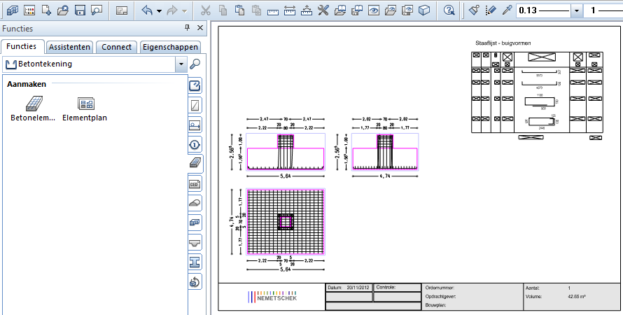 New Features in Allplan 2013 SmartParts 37 Betonconstructie in de Betontekening modulegroep. Selecteer de functie Betonelement.