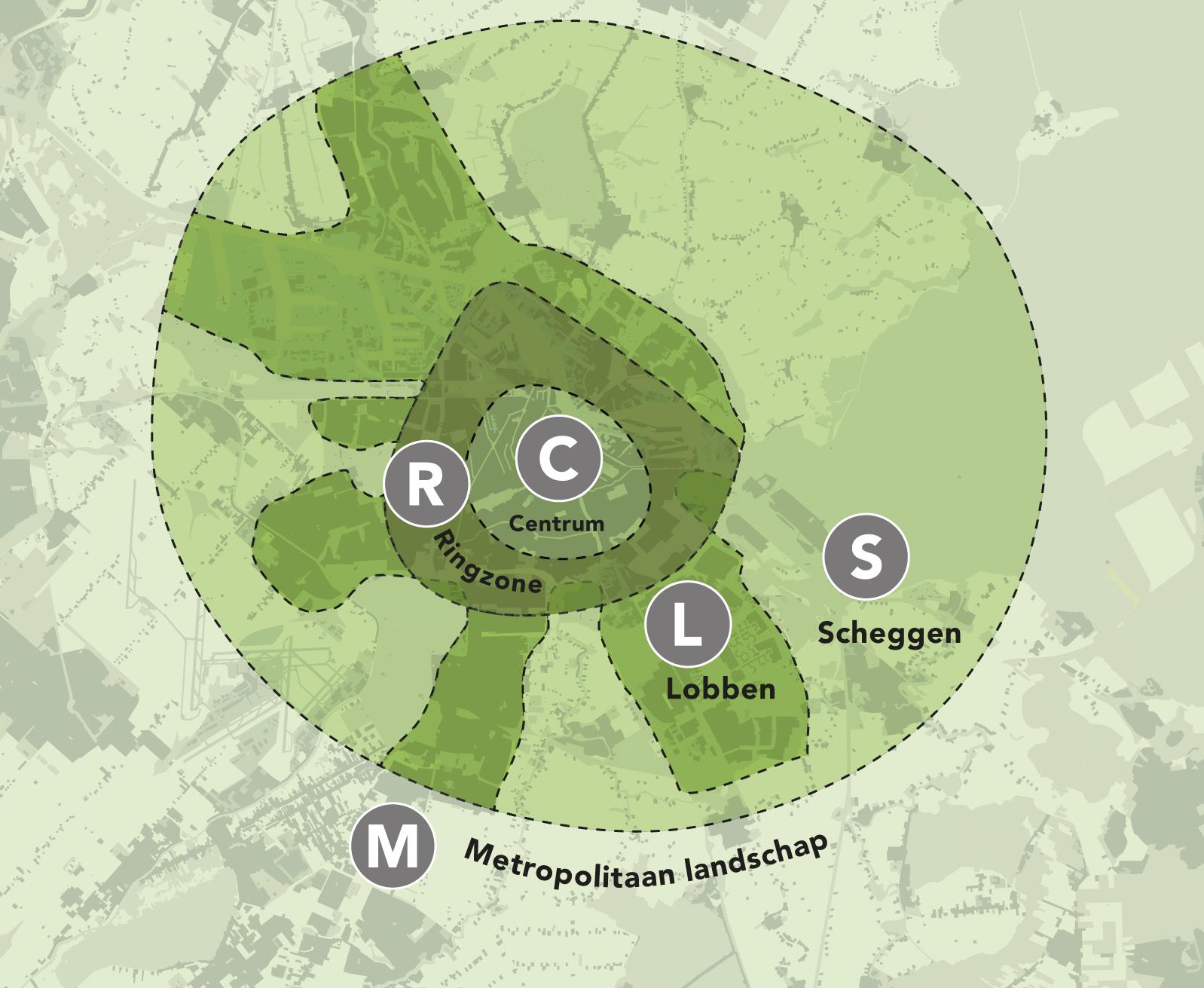 Groen onderverdeeld in vijf zones Centrumgebied Het centrumgebied is het meest dichtbebouwde en verharde deel van Amsterdam.