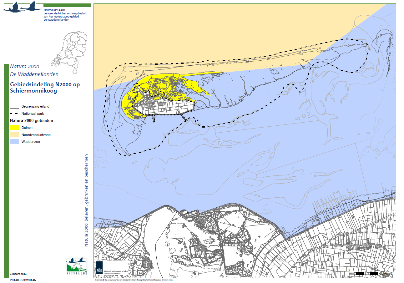 Concept BP N2000 Schiermonnikoog, hfdst. 1 en 2 mei 2014 een aanzienlijke oppervlakte. Aan de westzijde omvat het gebied ook een zoetwaterplas, de Westerplas.