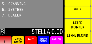 C. EENVOUDIGE PROGRAMMATIE: NIEUW ARTIKEL EN PRIJS TOEVOEGEN: Aanmelden met de PATRON toets en druk daarna op de REG 0 toets bovenaan het scherm.