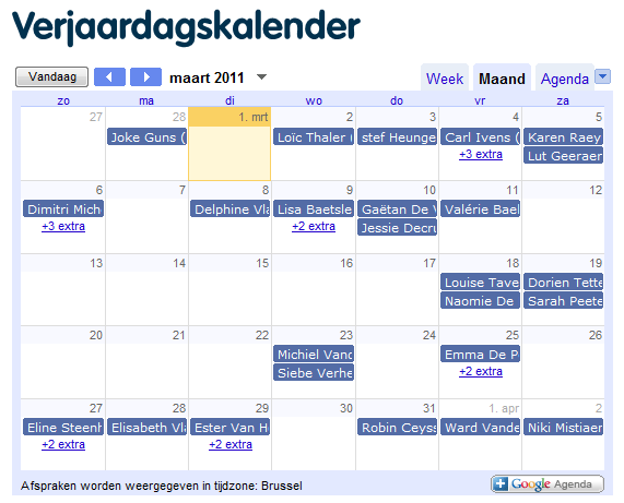 JARIGEN Kalender