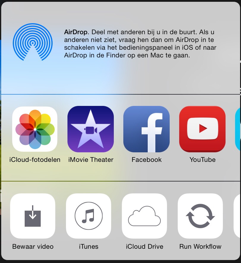 1 2 3 4 5 De deelopties zijn Airdrop (1) Of naar