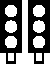 4. Hieronder zijn de lichten van straat A en B getekend. Ze zijn aangesloten op de PLC van opdracht 3.