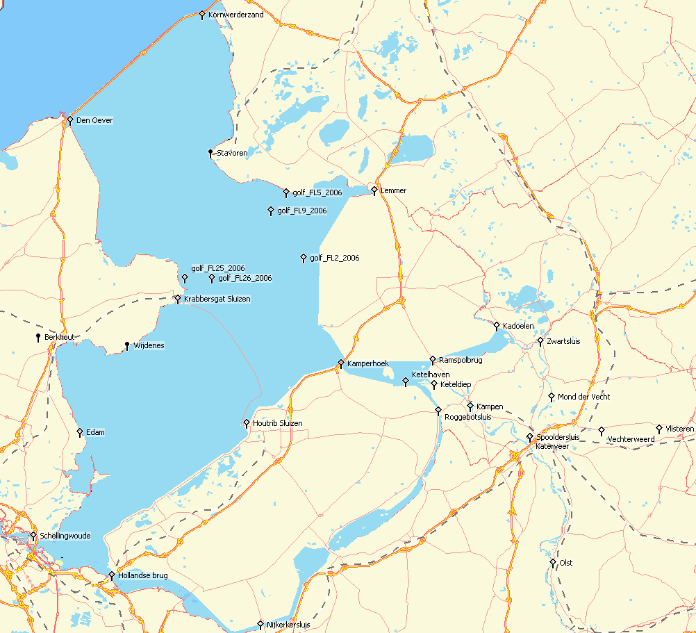 Landelijk zijn er meer dan 400 meetpunten, waarvan er 30 betrekking hebben op het IJsselmeer. Deze locaties zijn te zien in figuur 7.