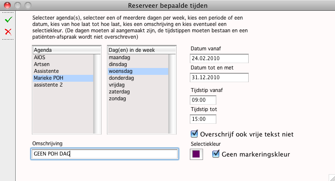 -> reserveer De