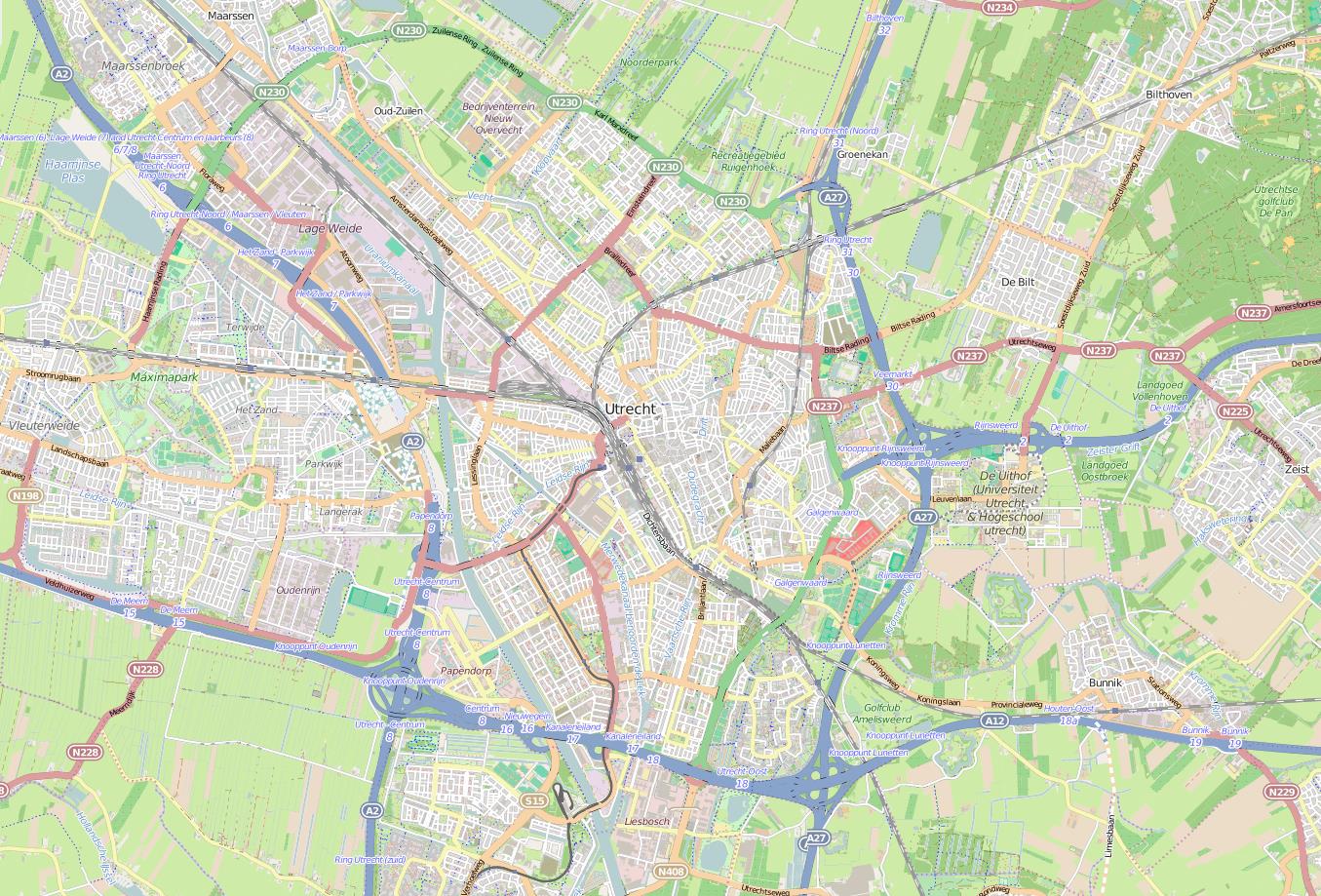 Regio Midden NL (-) 0 0 0 0 c 0 0 c b b. Continu snelheidsadvies ( soepel rijden ). Rijstrookadvies ("virtueel ontvlechten") a. Multimodale begeleiding stad in b.