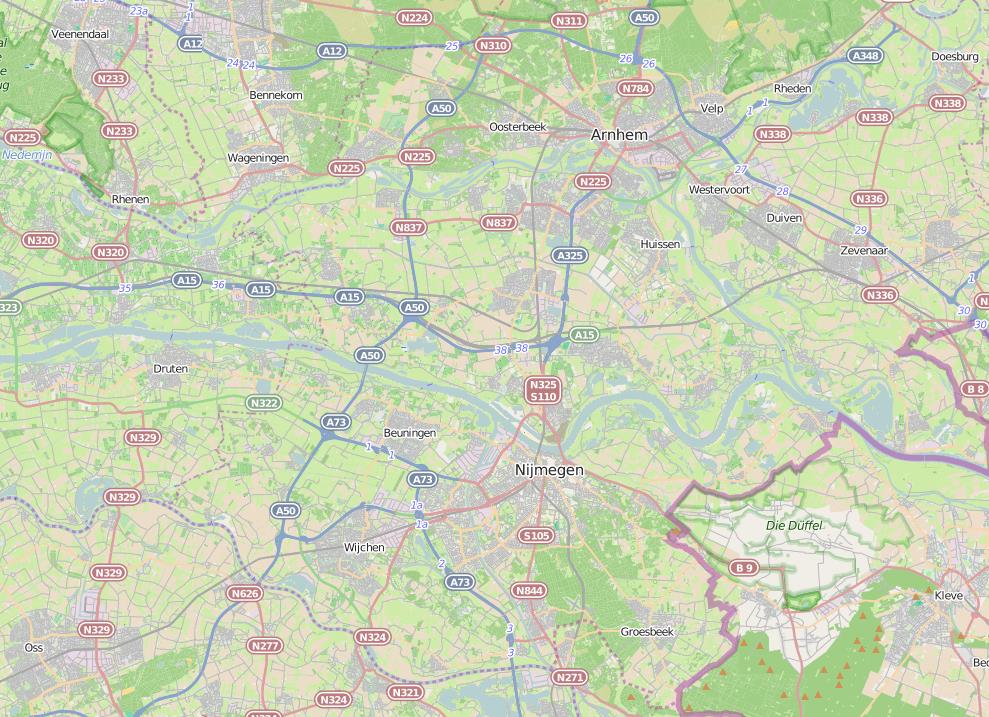 Regio Arnhem - Nijmegen ab b b b ab bc 0 ab ab 0. Continu snelheidsadvies ( soepel rijden ). Rijstrookadvies ("virtueel ontvlechten") a. Multimodale begeleiding stad in b.