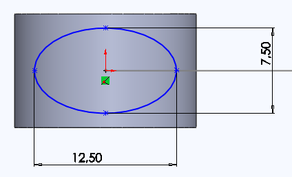 77 Roteer het model zodat je recht tegen het vlak dat je zojuist gemaakt hebt aankijkt. 1. Klik op het vlak dat je zojuist gemaakt hebt. 2. Klik in het menu dat verschijnt op op Normal To.