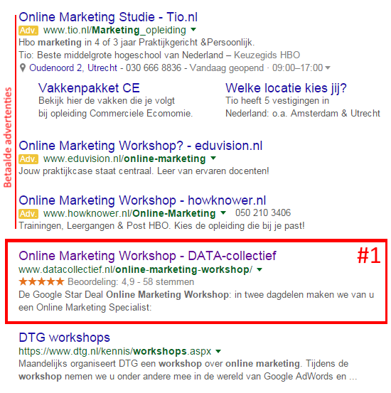 Online Marketing Workshop: Google Star Deal Wees een ster in Google en versla uw concurrenten! Ondernemers steken veel tijd in hun website.