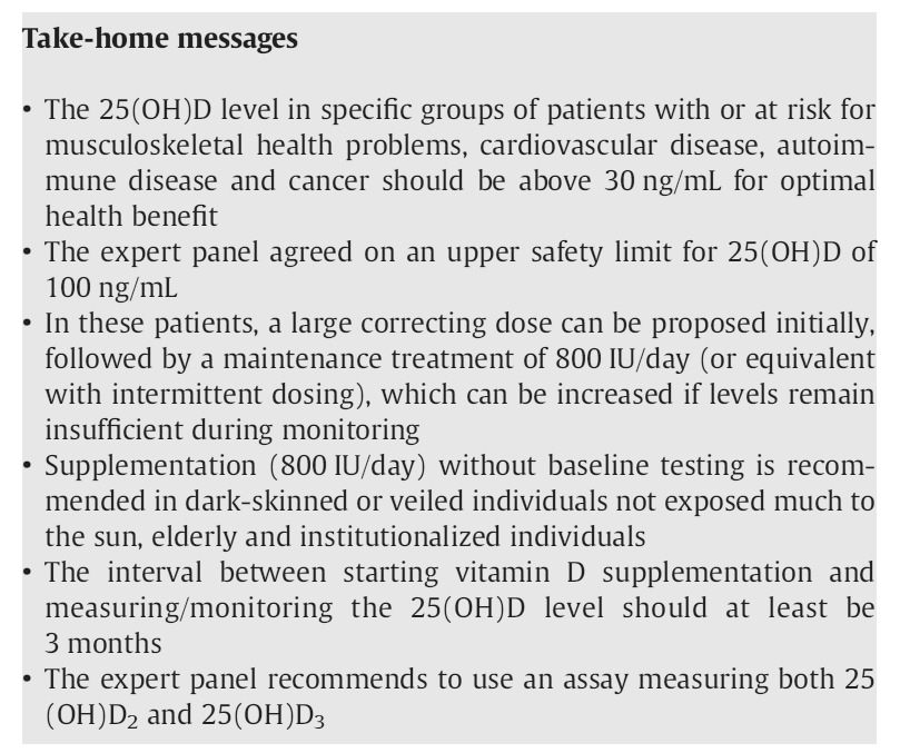 Stootkuur bij klin. effecten of 25OHD3< 30 Experts view Souberbielle Autoimmune Reviews 2010 Wielders NTvG 2010 Voorstel 25 / 50 of 100 kie tot 50 nmol/l.