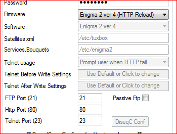 Ze zijn nu grijs en dus niet meer te veranderen. - FTP Port Http Port Telnet Port zijn al goed ingesteld.