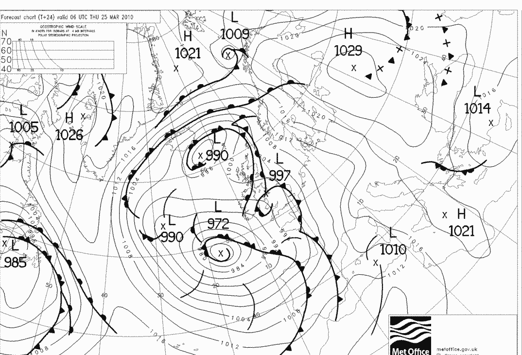 Forecast morgen 0600 UT Meteo,