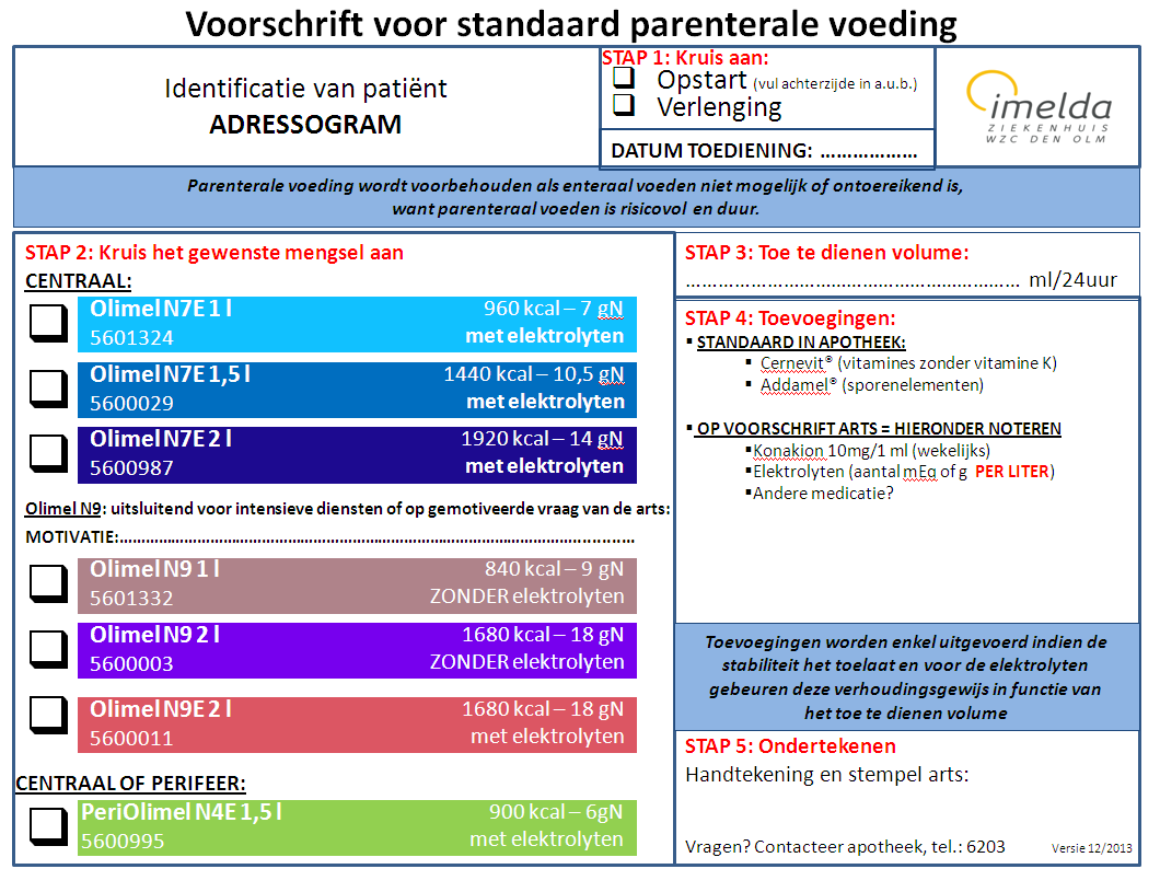 3.2. TPN voorschrift