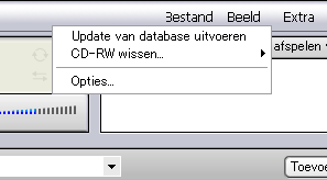 4 NASLAG Menu Bestandsmenu Een nieuwe playlist aanmaken. Een cd-project laden. Een nieuw VoiceIndex CD project aanmaken. Een nieuw project voor branden gegevens-cd aanmaken.