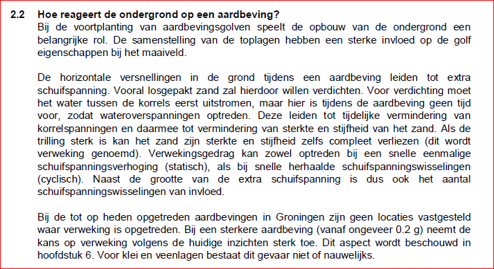 Citaat 1: 1208092-000-GEO-0005, 6 november 2013, definitief, Effecten geïnduceerde aardbevingen op het Gasunie netwerk in Groningen (pagina 6) 5 Bodembeweging: