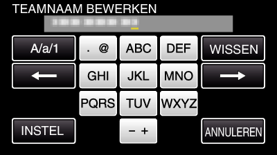 Afspelen INDEXMARK BEWERKEN Wanneer de gemarkeerde video s afgespeeld worden, kunnen de volgende instellingen bewerkt worden 6 Bewerk de teamnaam Instelling TEAMNAAM BEWERKEN TOEVOEGEN/VERWIJDER