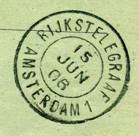 ALKMAAR Provincie Noord-Holland RIJKSTELEGRAAF ALKMAAR GRTF 0001 Het grootrondstempel werd verstrekt op 1 januari 1898. Een typenraderstempel kortebalk werd toegezonden op 31 december 1924.