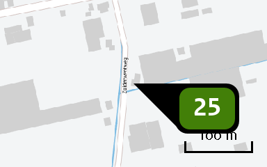 Berekening voor vergunningaanvraag Naam Bron 25 Locatie (X,Y) 104794, 502988 Uitstoothoogte 8,0 m Warmteinhoud 0,4 mw