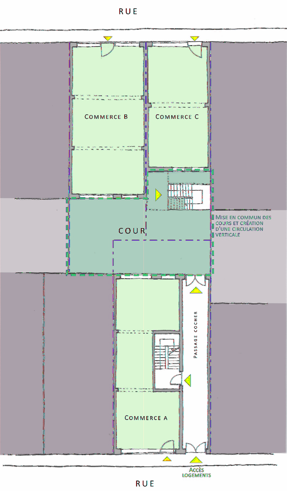 FICHE 2 GEMEENSCHAPPELIJKE TOEGANG EN ERFDIENSTBAARHEID 3 EEN TOEGANG VIA EEN BINNENPLAATS OF TUIN Een eigenaar stelt vast dat zijn perceel grenst aan een huis met een binnenplaats of tuin.