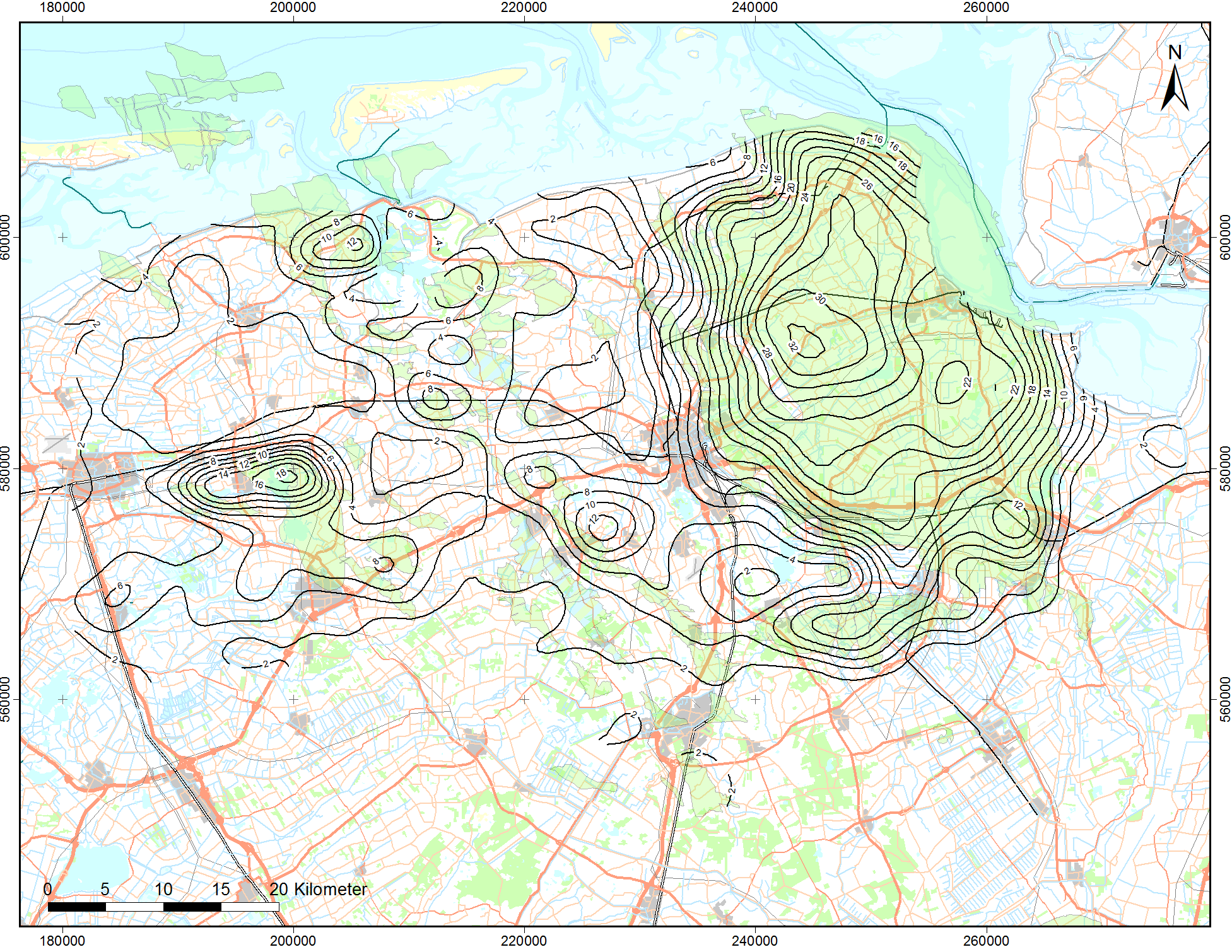 Appendix IV Contourkaart van de bodemdaling in 2013 op