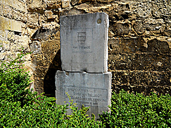 De grafsteen functioneerde gedurende een periode als dorpel van een boerderij in Vilt toen men ontdekte dat het een deel van de grafsteen van Dirk van Pallandt was.