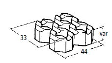 Standaardafmetingen mat Lengte: veelvoud van 44 cm. en max. ca. 6.16 m. Breedte: standaard 198 cm.