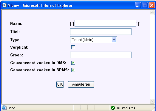 In het voorbeeld hieronder wordt een BPMS formulier getoond met daarin een MD veld wat de contactpersonen weergeeft. 10.
