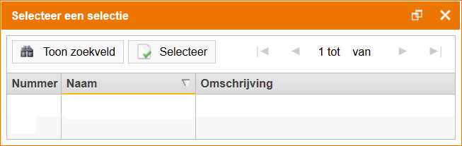 Handleiding LB LRP 2.16 Selecties 4. Selecteer tabblad Subselecties en klik op de knop Toevoegen. Het venster Selecteer een selectie opent. 5. Selecteer een selectie en klik op de knop Selecteer.