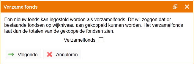 Handleiding LB LRP 2.14 Fondsen (a) Klik in het veld Selecteer evt. een landelijk fonds, het venster Selecteer landelijk fonds klapt open met de velden Gemeente, Wijkgemeente en Sectie.