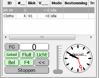 Een Actie "Loc wissel" (timer 1000ms) kan in een willekeurig Blok (met wachttijd) ingedeeld, en (onder voorwaarden, ongeveer Teller=3 ) een Richtingswissel tot stand brengen.