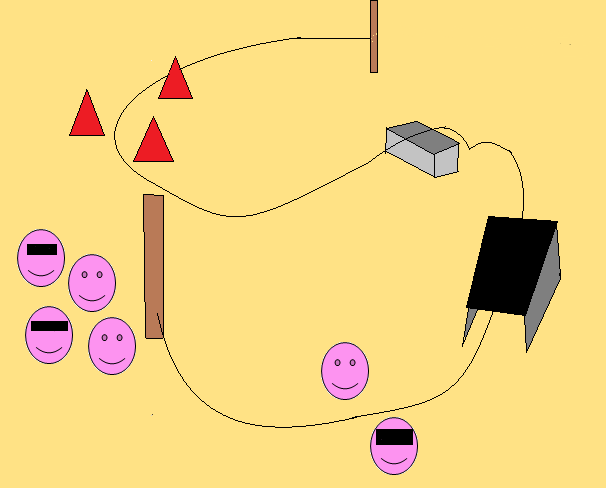 OERWOUD PARCOURS OB: spel 11 - BB: spel 12 Organisatievorm: Er is een draad die onder een doek doorgaat,