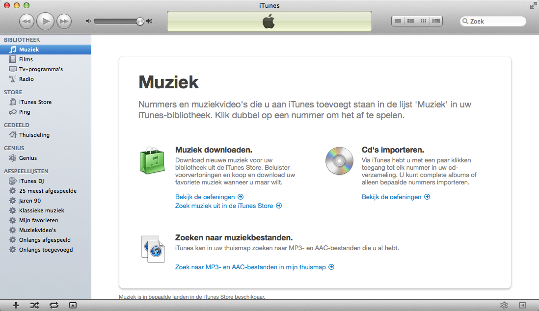 124 iphoto, imovie en andere handige Mac-programma s voor senioren 3.1 itunes openen U kunt op verschillende manieren muziekbestanden invoeren in itunes.