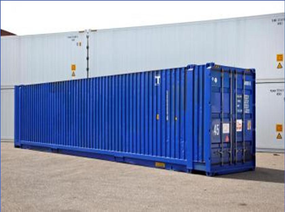 Container 45 ft Totale oppervlak bedraagt ca.