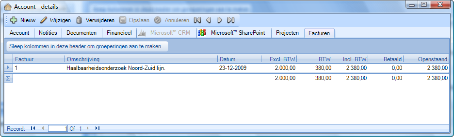 Microsoft SharePoint Op dit tabblad wordt, indien men in Assistance PSO een koppeling met Microsoft SharePoint heeft, de aangemaakte pagina in Microsoft SharePoint geopend.