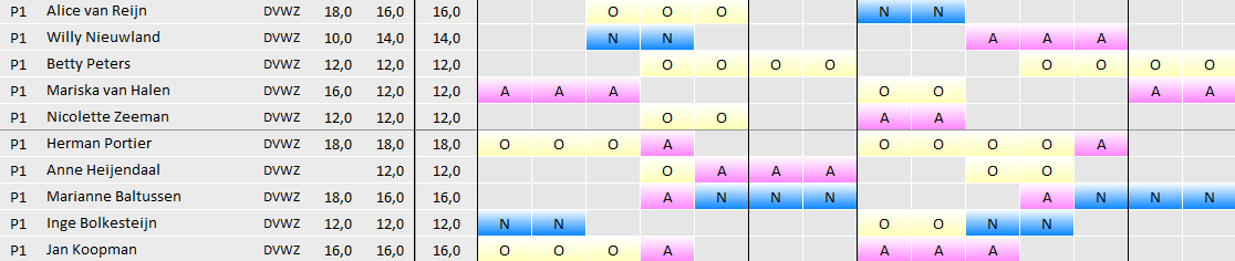 Principe Afdelingsbezetting Rokade V6 berekent op elke dag de optimale functiebezetting op basis van individuele wensen en diensten eisen. Eventuele conflicten worden bij voorbaat herkend.