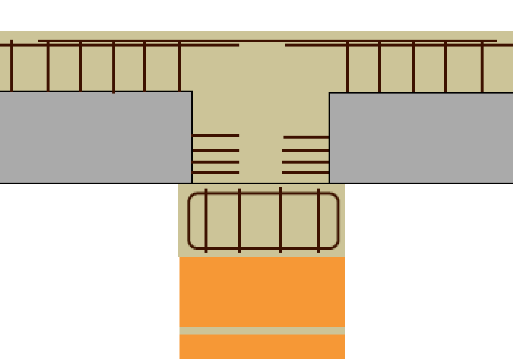 Gewone, courante montage Montage met gewapende druklaag op de balk Negatieve vulsteen VB8, VT8 of RL9 naargelang het vloertype Negatieve vulsteen VB8, VT8 of RL9 naargelang het vloertype Bewapening