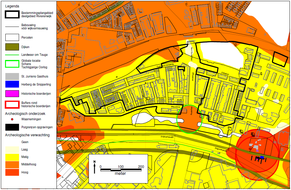 de vierde eeuw gevonden (project 1187 & 1188). In de ijzertijd en Romeinse tijd lag er een nederzetting op de dekzandrug van Colmschate ten oosten van het deelgebied.