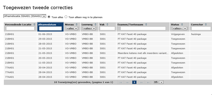 In het veld corrector maakt u met behulp van het dropdown-menu een keuze voor de externe corrector.