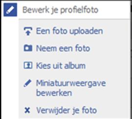 Er verschijnt een nieuw balkje met de mogelijkheden om een profielfoto te plaatsen.