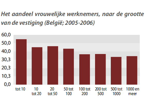 105 In uurlonen uitgedrukt lijken deze in ondernemingen met minder dan 50 werknemers te schommelen rond de 15 à 16 euro, waar deze in veel grotere organisatievormen met meer dan 500 werknemers al