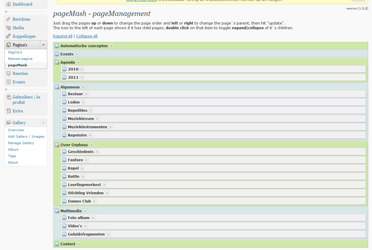 5.2 Pagemash Met pagemash kan je via simpel slepen de positie