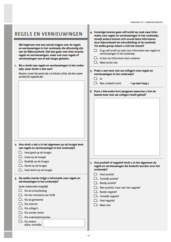 Bijlage 1 Vragenlijst V6400 Communicatie