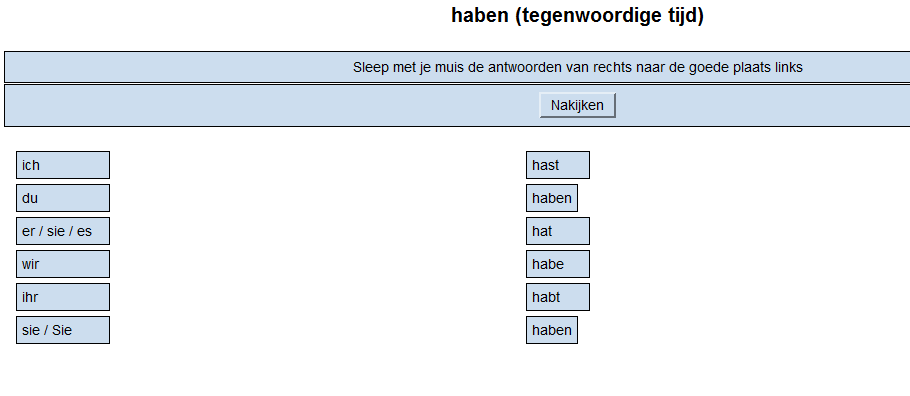 Ga dan naar de volgende website voor uitleg door een virtuele leraar: http://bijlesengels.