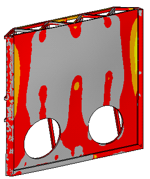 Figuur 114: Vervorming van het tweede model. Spanningen In Figuur 115 en Figuur 116 worden de optredende spanningen van model twee getoond.